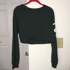 Forest green crop tee